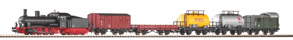 S-Set Güterzug Dampflok G7 + - Start-Set mit Bettung Güterzug Dampflok G7 mit 5 Güterwagen