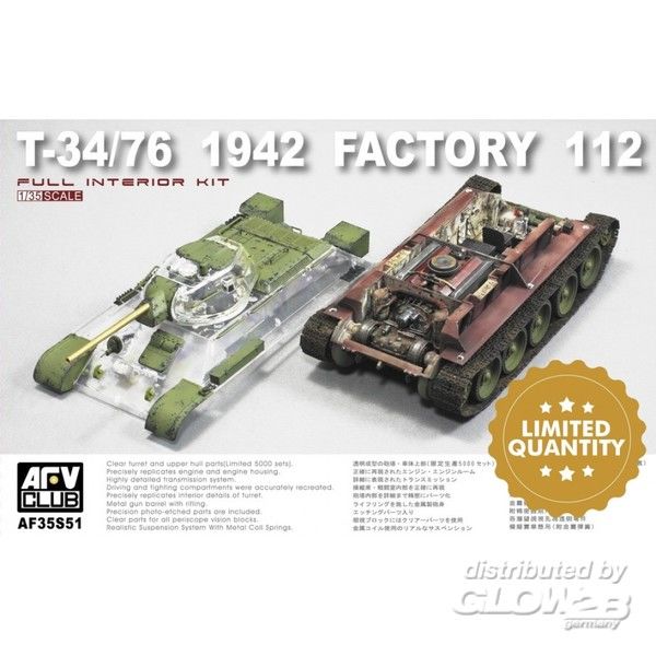 T-34/76 1942 Factory 112 w.tr - AFV-Club 1:35 T-34/76 1942 Factory 112 w.transparent turret turret (Limited)
