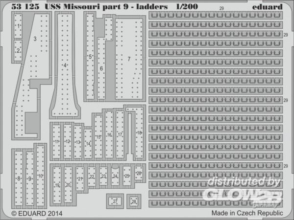 USS Missouri part 9-ladders f - Eduard Accessories 1:200 USS Missouri part 9-ladders f. Trumpeter