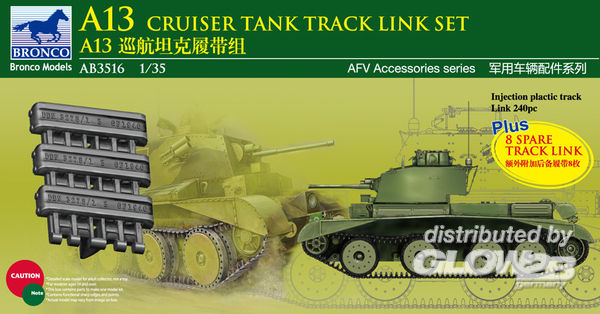 A13 Cruiser Tank MK.III Track - Bronco Models 1:35 A13 Cruiser Tank MK.III Track Link Set