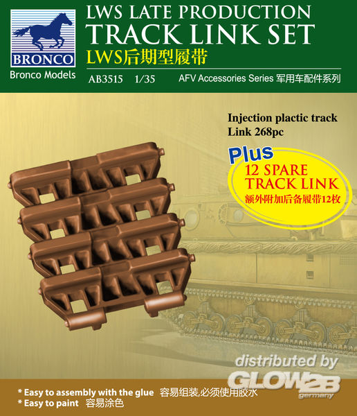 LWS Late-Production Track lin - Bronco Models 1:35 LWS Late-Production Track link set