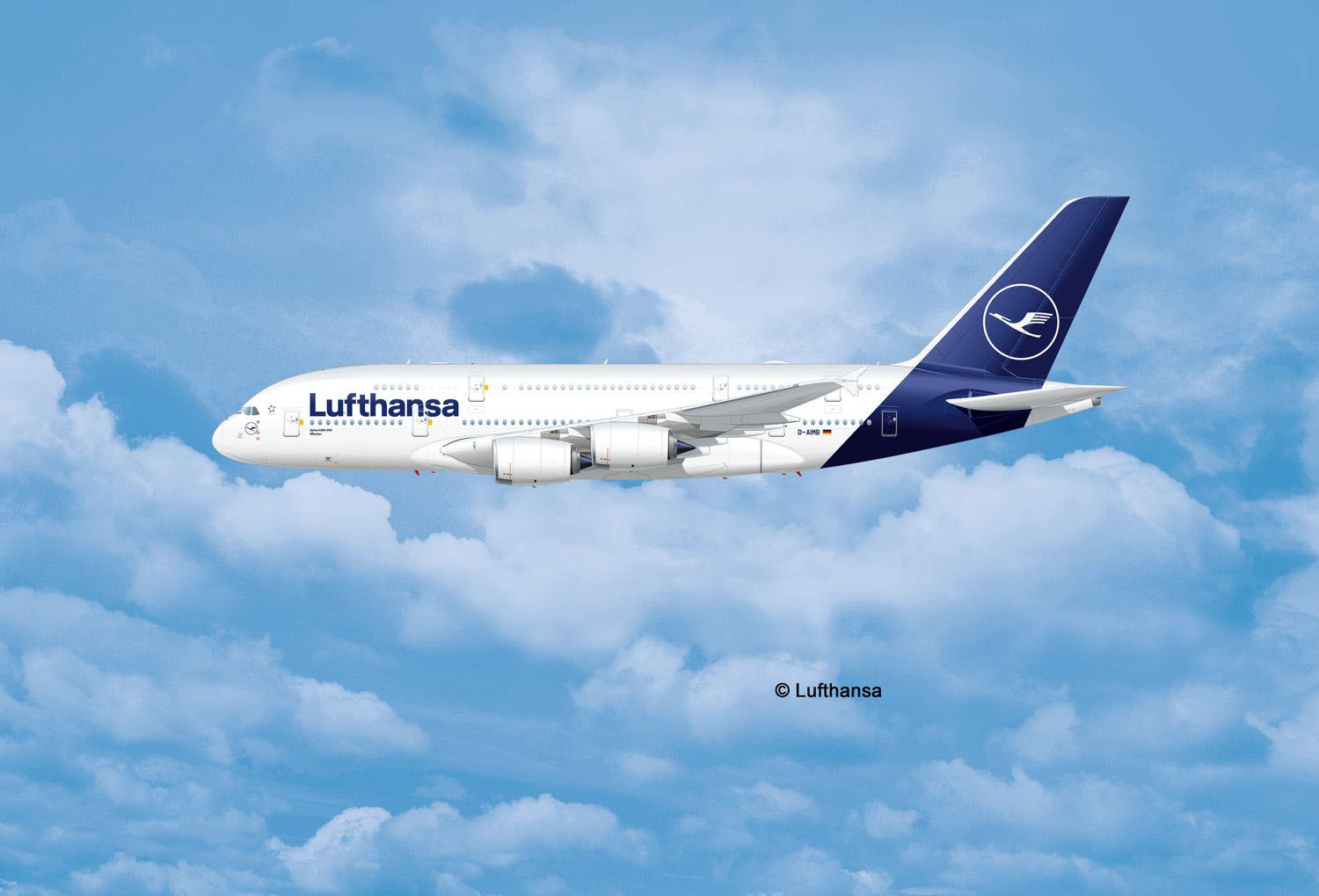 Airbus A380-800ohne Farben!! - Airbus A380-800 Lufthansa New Livery 1:144