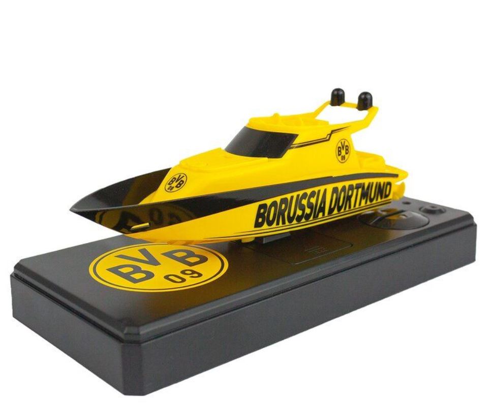 RC BVB Mini Racing Yacht - Fernsteuerung 2.4 GHz, wassersicht, 2 Motoren