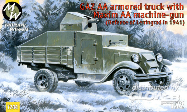 GAZ AA armored truck with Max - Military Wheels 1:72 GAZ AA armored truck with Maxim AA gun