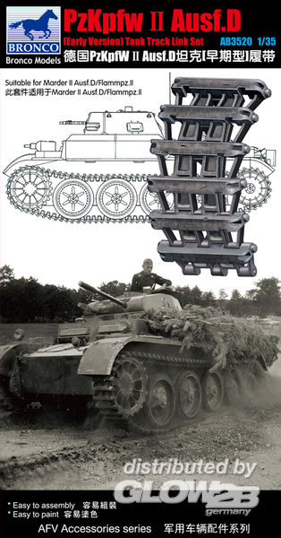 Pzkpfw.II Ausf.D (Early Versi - Bronco Models 1:35 Pzkpfw.II Ausf.D (Early Version) Track Link Set