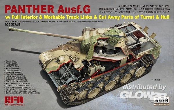 Panther Ausf.G with full inte - Rye Field Model 1:35 Panther Ausf.G with full interior & cut away parts