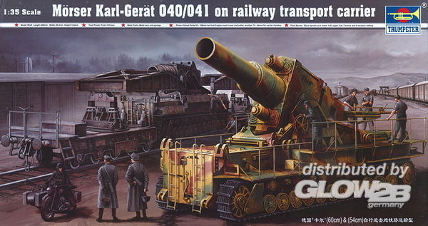 Mörser Karl Gerät 040/041 - Trumpeter 1:35 Mörser Karl Gerät 040/041 auf Eisenbahn-Transport-Trailer