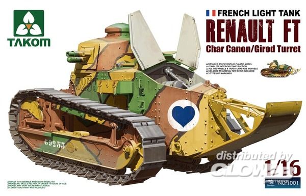 French Light Tank Renault FT - Takom 1:16 French Light Tank Renault FT char canon/Girod turret Girod Turret