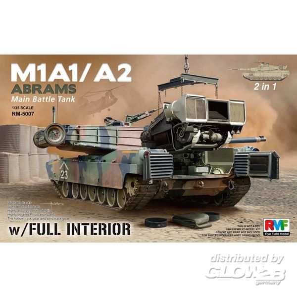 M1A1/ A2 Abrams w/Full Interi - Rye Field Model 1:35 M1A1/ A2 Abrams w/Full Interior 2 in 1