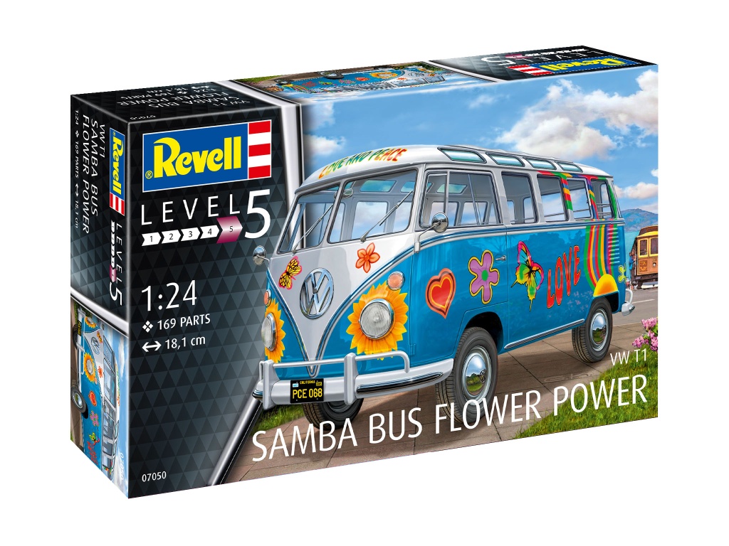 Samba T1 "Flower Power" - VW T1 Samba Bus Flower Power 1:24