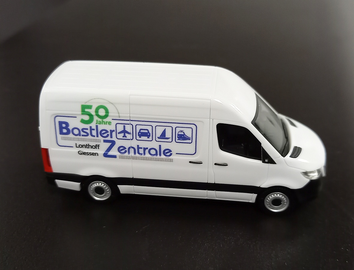MB Sprinter "BastlerZentrale" - Sonderauflage zum 50 jährigen Jubiläum / Exklusiv für Bastler Zentrale Lonthoff - 1:87 / HO Kleinstauflage / Mercedes Benz Sprinter 18