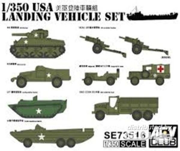 US WW2 Vehicle Set - AFV-Club 1:350 US WW2 Vehicle Set