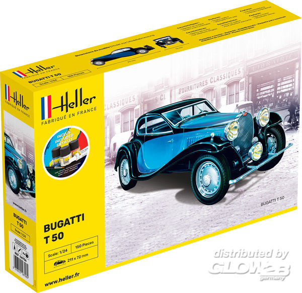 STARTER KIT Bugatti T 50 - Heller 1:24 STARTER KIT Bugatti T 50