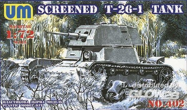 Screened T-26-1 tank - Unimodels 1:72 Screened T-26-1 tank