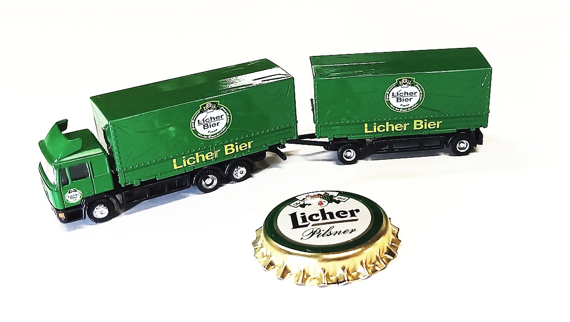 MAN Hängerzug "Licher Bier" N - Eigene Auflage mit nur 250 Stück -  Spur N / Maßstab 1:160 / Lemke Nr. LC4638