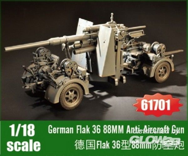 1:18 German Flak36 88mm Anti - I LOVE KIT 1:18 German Flak 36 88MM Anti-Aircraft Gun