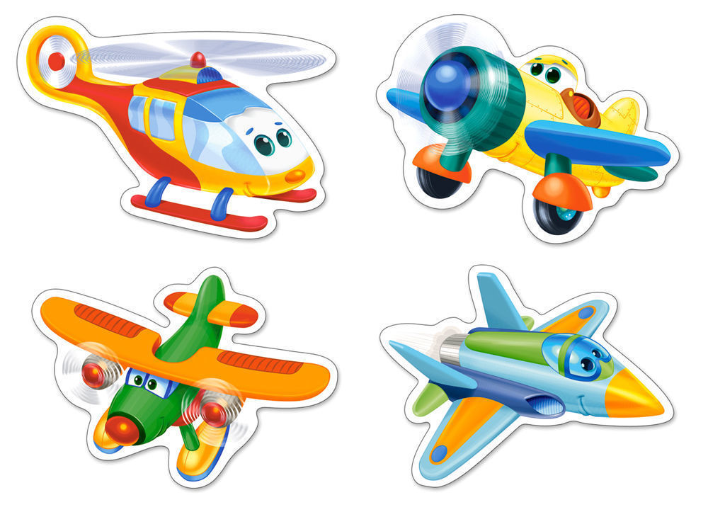 Funny Planes,4x Puzzle 3+4+6+ - Castorland  Funny Planes,4x Puzzle 3+4+6+9 Teile