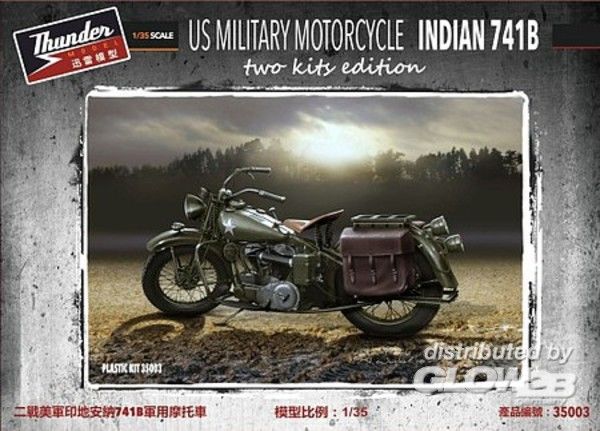 US Military Motorcycle Indian - Thundermodels 1:35 US Military Motorcycle Indian 741B (Two kits in box)